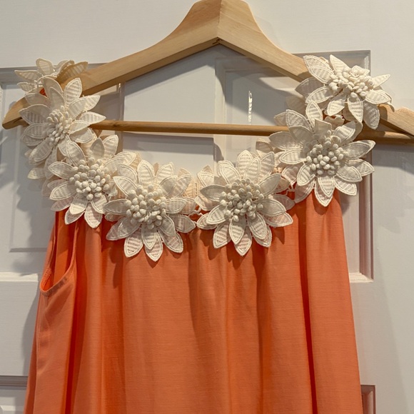 Miguelina Peach and Ivory Maxi Dress - Picture 7 of 14